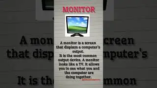 Computer Monitor||Explanition of Monitor|| What is Monitor? ||