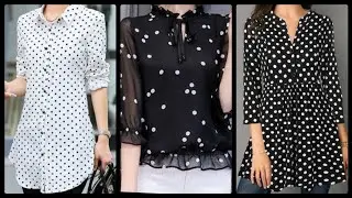 Polka dot blouses tops design elegant top stylish tunic tops ideas for girls