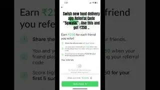 Swish new food delivery app Referral Code &ldquo;5gwa66&rdquo; . Use this and get ₹250 .. #swish #foodapp
