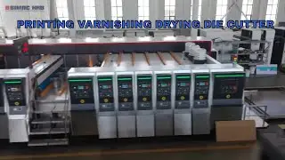 BIMAC HRB 6+1 print UV varnish and dry paperboard machinery; AMAZING FLEXO PRINTING MACHINERY