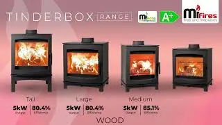 Mi-fires - tinderbox wood range. 5kW - ECODesign 2022, Smoke Control Area Exempt, A+ Energy rating.