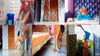 Indian housewife daily morning bed cleaning// I manage every morning busy routine//  cleaning video