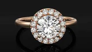 1ct Round Diamond Rose Gold Engagement Ring - Natalia