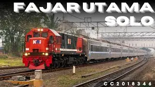 KA Fajar Utama Solo ditarik Lokomotif RNB CC 201 83 46 JR melintas Stasiun Cikarang