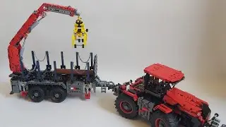 LEGO Technic Timber Trailer with Crane MOC for Claas Xerion (42054)