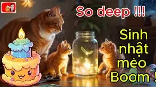 Sinh nhật của m&egrave;o con 🎉 #funnycats #boomcat