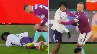 &lsquo;Too good for this world&rsquo; &ndash; Man Utd fans think Kyle Walker avoided red for STAMP as Dorgu immediatel