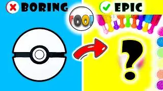 I Made a GLITTER Pokeball with a Bottle Cap! ⚡✨ (Messy Paint Dropper Challenge!)