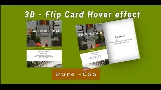 3D Card flip Hover effect | like book cover opening| Using Html and css
