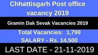 Chhattisgarh Post office vacancy 2019 | Post office vacancy 2019 | Post office jobs