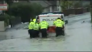 Police caught in floods! Hot Fuzz in Doncaster!