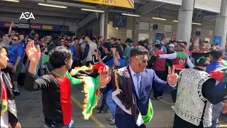 Afghan Cricket fans performing the traditional Afghan dance Attan - ملي اتڼ