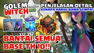 KITA SAPU BERSIH! Golem Witch Strategi TH 10 - Clash Of Clans Indonesia