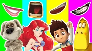 Disney Princess Wrong Mouth Badbaby funny crying Ariel Mermaid, Larva, Paw Patrol Finger Family Toys