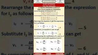 17 Hybrid h Parameters in terms of Open Circuit Impedance Z Parameters