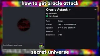 how to get oracle attack (secret universe roblox)