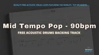 Free Acoustic Drums Backing Tracks: Mid Tempo Pop - 90bpm