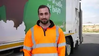 Les métiers du Covaldem11 avec Florian chauffeur de camion benne à ordures :