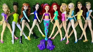 Disney Doll Collection | Frozen Elsa and Anna, Belle, Ariel | Unboxing Disney Mattel playset
