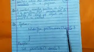 Constant(const) member functions in C++ | Object Oriented Programming Lectures Hindi Urdu