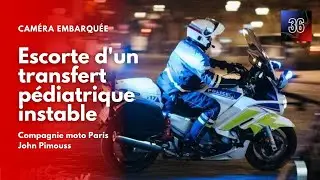 🚨 Cam&eacute;ra embarqu&eacute;e : escorte d'une transfert p&eacute;diatrique instable par la Compagnie Moto Paris