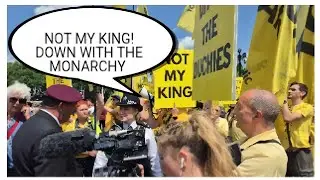 Police Shield Not My King&rsquo; Protesters Being Heckled at Trooping the Colour