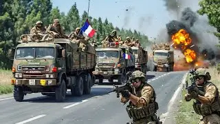 A convoy of 2,000 French troops was destroyed by Russian troops as it entered the border.