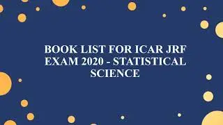 Book list for ICAR JRF Statistical Science 2020