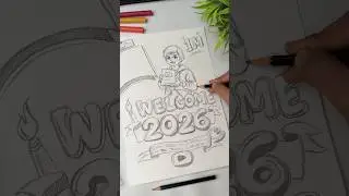 New Year Drawing ❤️#shorts #art #drawing #newyear