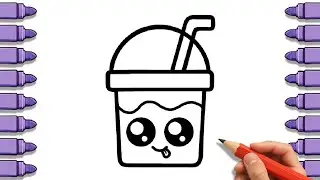 How to draw a cute Drink juice step by step EASY