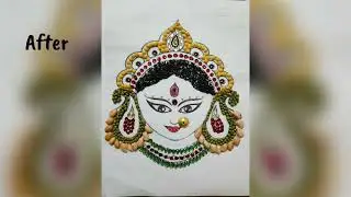 DIY ||  Durga Maa art with pulses, Cereals, beads|| #durga maa #durgamata #artwork || #dussehra ||