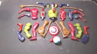 Avengers story Marvel's superhero Spider-Man, Hulk, seren head, Superman, iron-man,