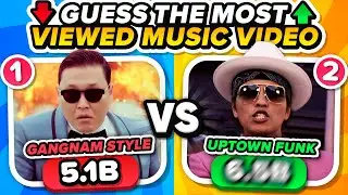Guess Which Music Video Has The Most Views 🤔🔝🎵  MUSIC QUIZ CHALLENGE