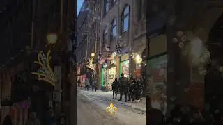 Montreal Downtown Vibes ❄️ 🇨🇦 #montreal #canada #snowfall #winter #80smusic #eltonjohn