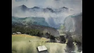 Swiss Valley 🗻🌋🗻🌋Impressionist watercolor version
