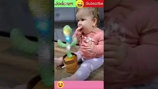 😍Cute Baby&rsquo;s Reactions to Cactus Toys  #baby #cute #babies #babyshorts  #youtubeshorts #cutebabies