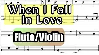 When I Fall In Love I Flute or Violin Sheet Music Backing Track Play Along Partitura