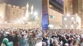 A beautiful view of a huge crowd of pilgrims during performing pilgrimage in makkah at Saudi Arabia