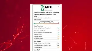 ACT label for Thermo Scientific&trade;  cold storage: driving sustainable labs