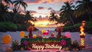 Summer Background Tropical Birthday Party Decor TV Background Screensaver Loop Video All Day