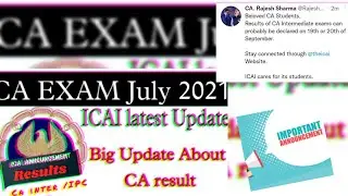 CA Inter / CA IPC  Result date JULY 2021 Exam  #CaResult_July2021