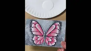 Easy Beginner Pink Butterfly Painting Tutorial#painting #paintingtutorial #butterfly #butterflypaint