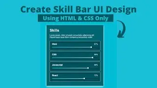 How to Make Skill Bar UI design using HTML and CSS || Progress bar with HTML CSS