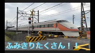 【電車】【ふみきり】東武スカイツリーライン　東急　リバティ　スペーシア　りょうもう　train video japan railway crossing railroad 鉄道