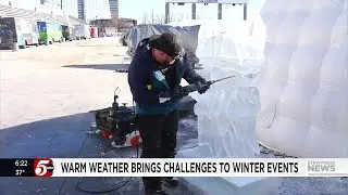 Warm weather bringing challenges to winter events