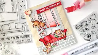 Valentine scene card with Samantha