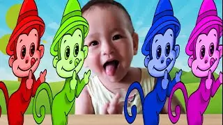 Bad Baby Crying And Learn Colors With Monkey Laugh Cute School Bus Twirly Tops For Kid