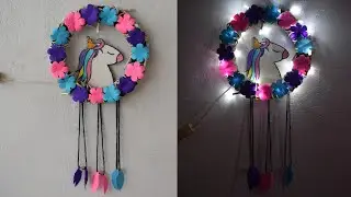 Unicorn Wall Hanging Craft Ideas | DIY Unicorn Wall Hanging | Fairy Light Unicorn Room Decorations