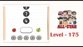 Brain test all star level 175 What is the number above 4?