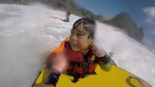 Tandem Bully Boarding #55 South Piha New Zealand 2016 Feb 20